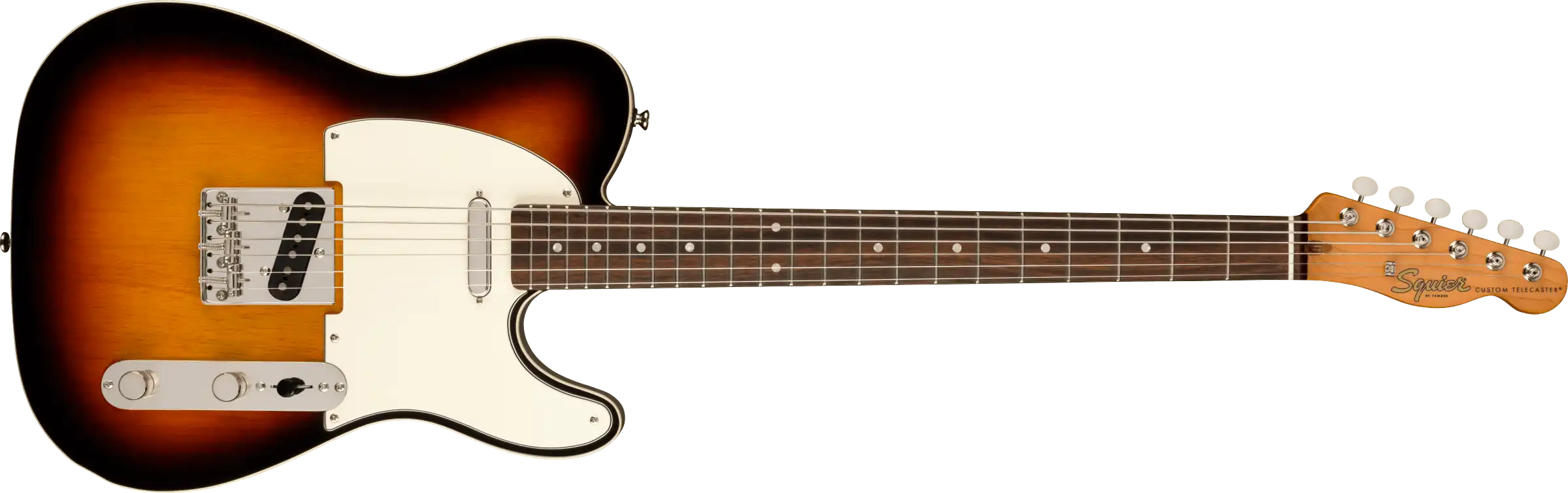 Squier Classic Vibe Baritone Custom Telecaster, Laurel Fingerboard, Parchment Pickguard, 3-Color Sunburst